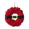 Glitzhome® 18" Christmas Red Belt Fabric Wreath